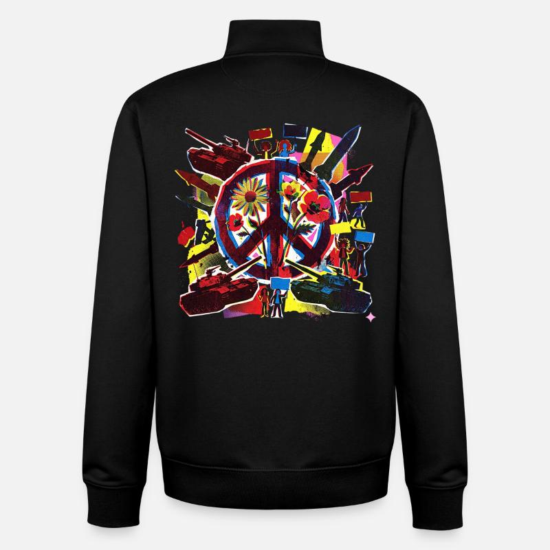 Peace Stop The War - Unisex Organic Zip Sweatshirt by Stanley/Stella - black