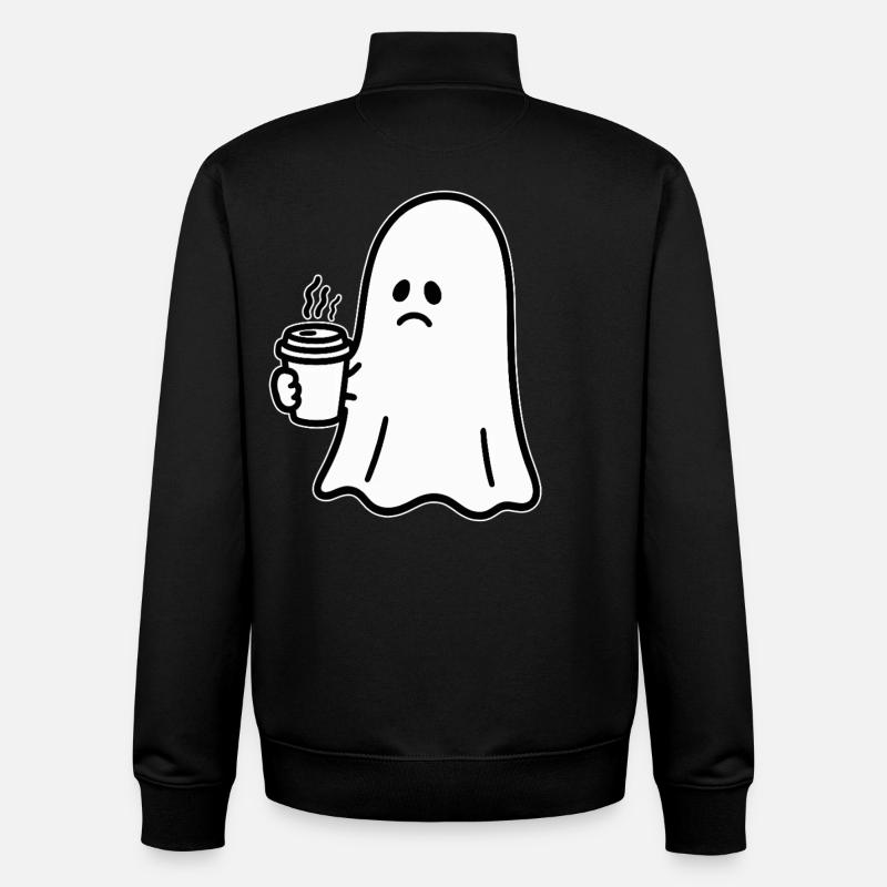 Geist Kaffee Halloween Süßes oder Saures - Unisex Organic Zip Sweatshirt von Stanley/Stella - Schwarz