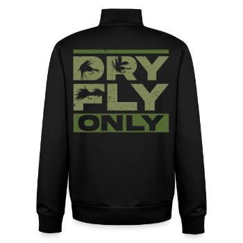 Fly Fishing Fly Angler Dry Fly Only - Unisex Organic Zip Sweatshirt by Stanley/Stella - black - Back - AI Model Male 185 light (185cm)
