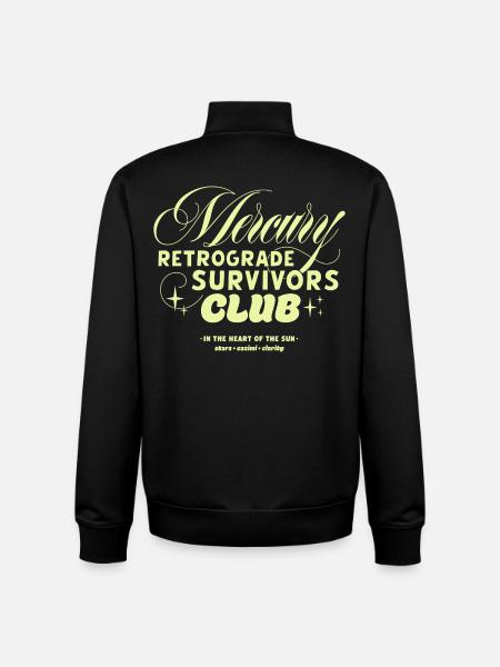 Mercury Retrograde Survivors Club - Unisex Organic Zip Sweatshirt by Stanley/Stella - black