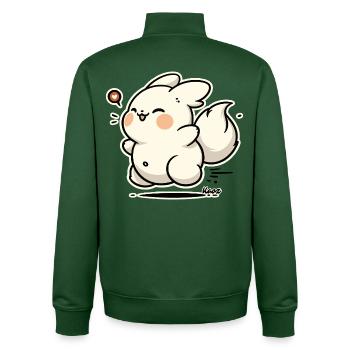 Autocollant Kawaii Happy Bunny - Sweat zippé unisexe en coton bio Stanley/Stella - vert bouteille - Dos - AI Model Male 185 dark (185cm)