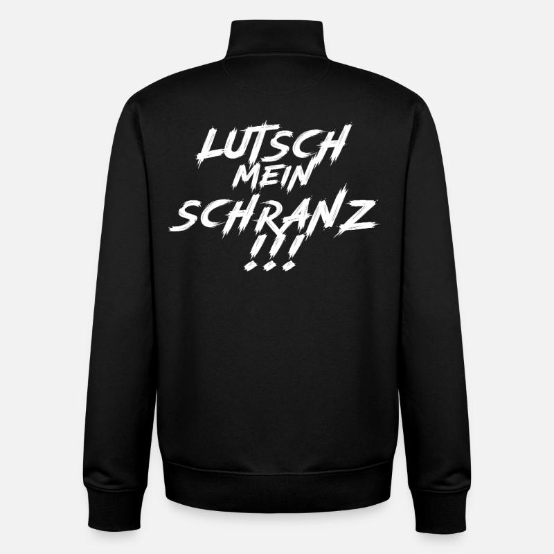 Suce mon Schranz !! Blanc - Sweat zippé unisexe en coton bio Stanley/Stella - noir