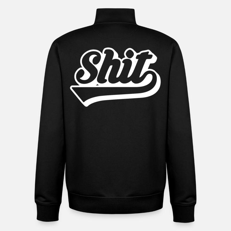 Merde Rétro Script - Sweat zippé unisexe en coton bio Stanley/Stella - noir