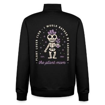 Plant mom goth gardener funny gardening gothic - Unisex Organic Zip Sweatshirt by Stanley/Stella - black - Back - AI Model Male 185 light (185cm)