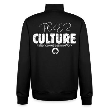 Poker culture - mindset pour joueurs de poker - Sweat zippé unisexe en coton bio Stanley/Stella - noir - Dos - AI Model Male 185 light (185cm)