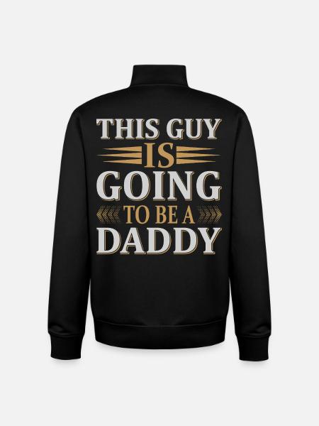 Future Daddy Announcement - Unisex Organic Zip Sweatshirt by Stanley/Stella - black