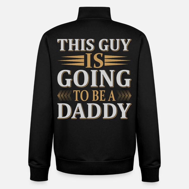 Future Daddy Announcement - Unisex Organic Zip Sweatshirt by Stanley/Stella - black