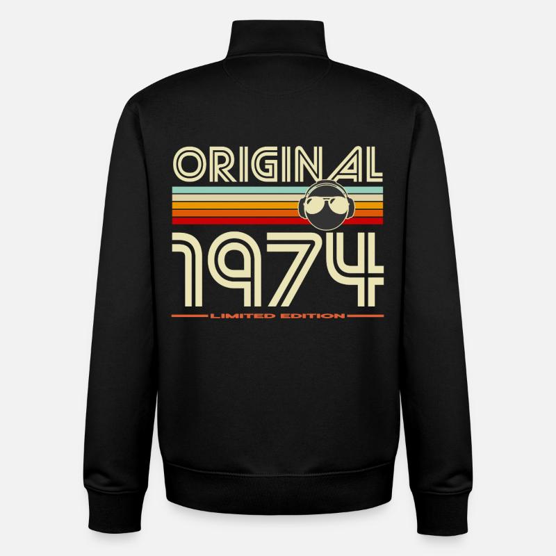 Originale Retro-Edition von 1974 - Unisex Organic Zip Sweatshirt von Stanley/Stella - Schwarz