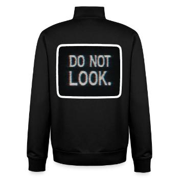 Do Not Look Minimalist Glitch - Unisex Organic Zip Sweatshirt by Stanley/Stella - black - Back - AI Model Male 185 light (185cm)