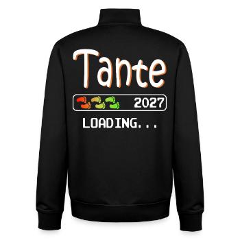 Werdende Tante 2027 loading ich werde Tante - Unisex Organic Zip Sweatshirt von Stanley/Stella - Schwarz - Hinten - AI Model Male 185 light (185cm)