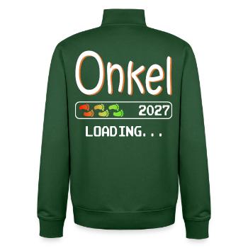Werdender Onkel 2027 loading ich werde Onkel - Unisex Organic Zip Sweatshirt von Stanley/Stella - Flaschengrün - Hinten - AI Model Male 185 dark (185cm)