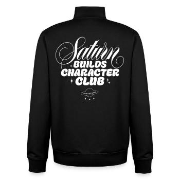 Saturn formt Charakter Club - Unisex Organic Zip Sweatshirt von Stanley/Stella - Schwarz - Hinten - AI Model Male 185 light (185cm)