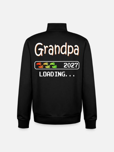 Grandpa-to-be 2027 loading future grandfather - Unisex Organic Zip Sweatshirt by Stanley/Stella - black