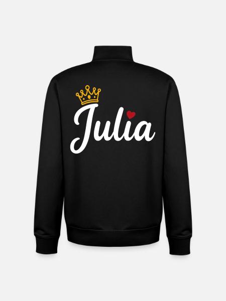 Juliet Name Crown Heart Calligraphy Personalized - Unisex Organic Zip Sweatshirt by Stanley/Stella - black