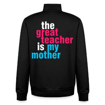 Great Teacher Mom Shirt – Geschenkidee - Unisex Organic Zip Sweatshirt von Stanley/Stella - Schwarz - Hinten - AI Model Male 185 light (185cm)