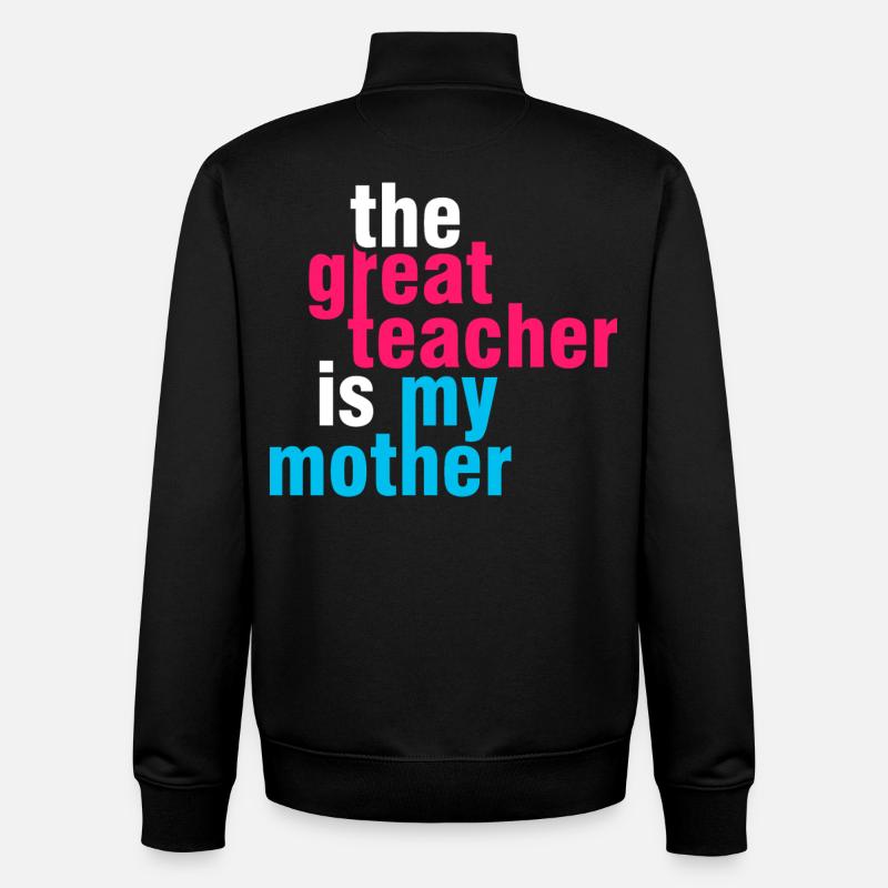 Shirt Super Teacher Mom – Idée cadeau - Sweat zippé unisexe en coton bio Stanley/Stella - noir