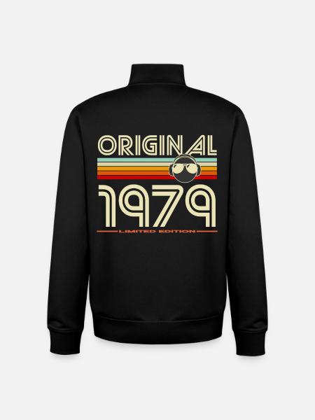 Original 1979 Retro Stripes Tee - Unisex Organic Zip Sweatshirt by Stanley/Stella - black