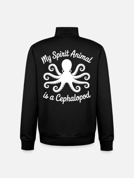 Octopus Minimal Art - Unisex Organic Zip Sweatshirt by Stanley/Stella - black