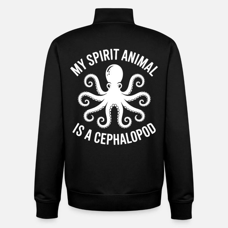 Idée de cadeau pour pieuvre - Sweat zippé unisexe en coton bio Stanley/Stella - noir
