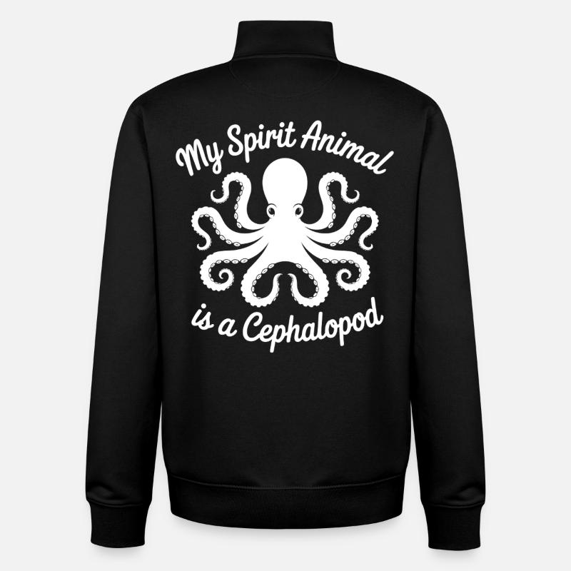 Mon âme : pieuvre - Sweat zippé unisexe en coton bio Stanley/Stella - noir