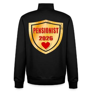 Großmutter-Rentnerin 2026 - Unisex Organic Zip Sweatshirt von Stanley/Stella - Schwarz - Hinten - AI Model Male 185 light (185cm)