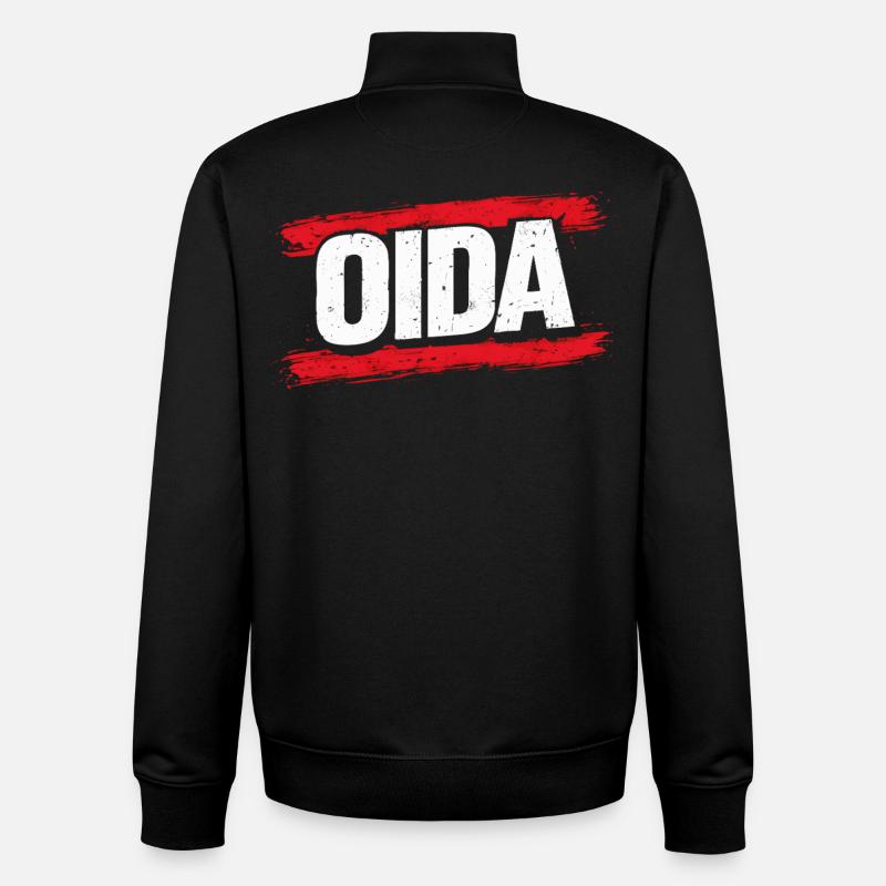 ODA Red Brush Logo - Unisex Organic Zip Sweatshirt by Stanley/Stella - black