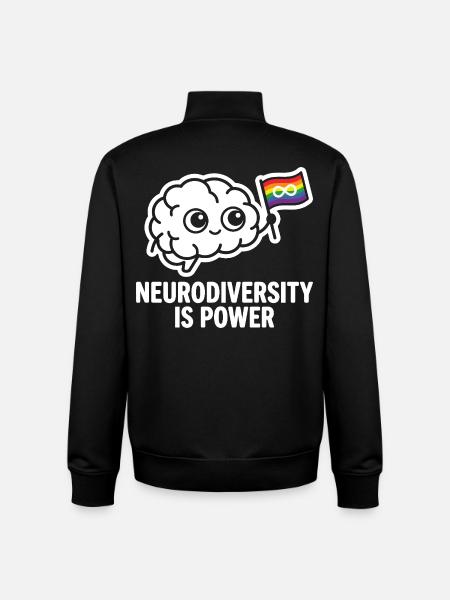 NEURODIVERSITY IS POWER Brain - Unisex Organic Zip Sweatshirt by Stanley/Stella - black