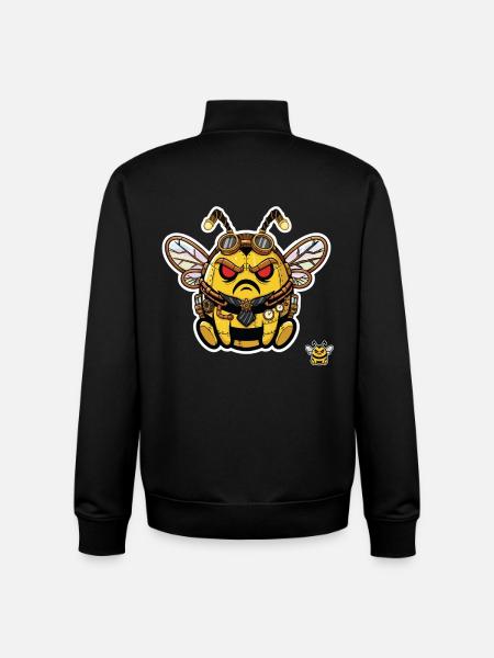 Bionic Edgy Steampunk Cyborg Bee - Unisex Organic Zip Sweatshirt by Stanley/Stella - black