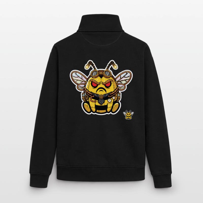 Bionic Edgy Steampunk Cyborg Bee Unisex Organic Zip Sweatshirt by Stanley/Stella