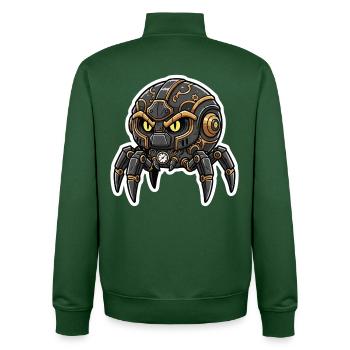 Steampunk Black Watchmaking Spider Sentinel - Unisex Organic Zip Sweatshirt by Stanley/Stella - bottle green - Back - AI Model Male 185 dark (185cm)