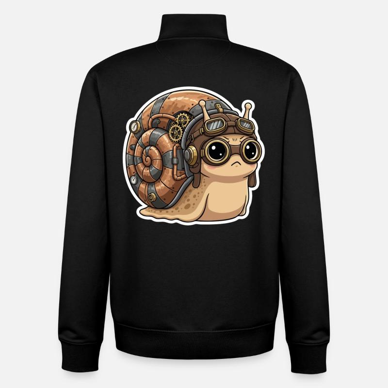 Snail Aviator Steampunk Shell Copper - Unisex Organic Zip Sweatshirt von Stanley/Stella - Schwarz