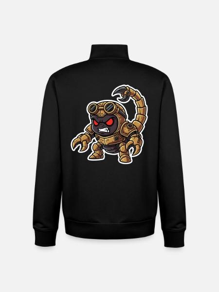 Skorpion Bionic Steampunk Krieger Messingnieten - Unisex Organic Zip Sweatshirt von Stanley/Stella - Schwarz