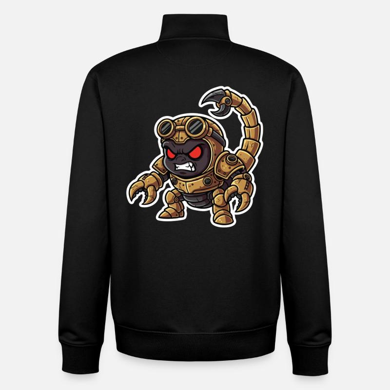 Skorpion Bionic Steampunk Krieger Messingnieten - Unisex Organic Zip Sweatshirt von Stanley/Stella - Schwarz