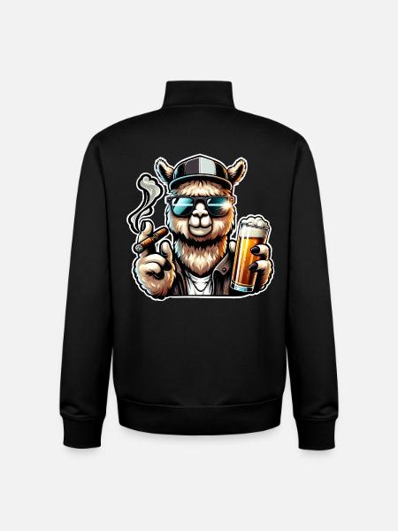 Party Alpaca - Unisex Organic Zip Sweatshirt by Stanley/Stella - black