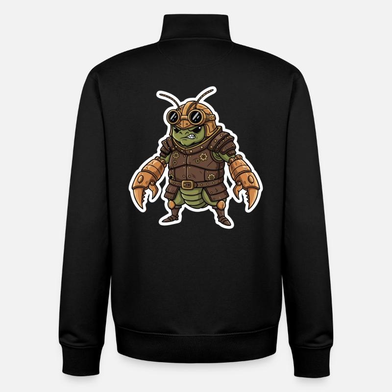 Steampunk-Krieger, gepanzerte Gottesanbeterin - Unisex Organic Zip Sweatshirt von Stanley/Stella - Schwarz