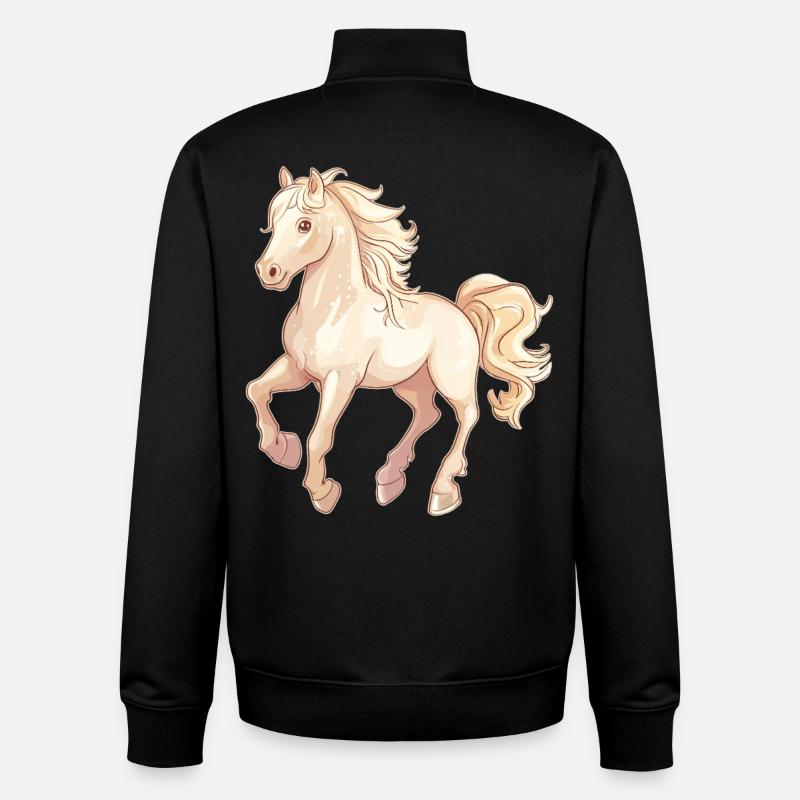 Horse - Unisex Organic Zip Sweatshirt by Stanley/Stella - black