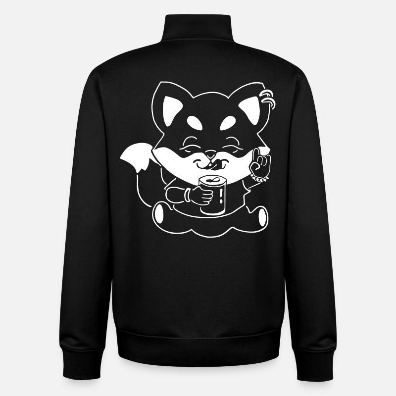 Metal-Fuchs mit Dose - Unisex Organic Zip Sweatshirt von Stanley/Stella - Schwarz