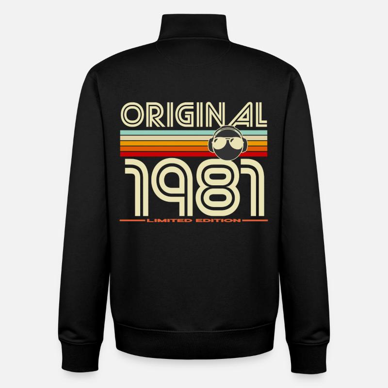 Original 1981 Edition Retro - Unisex Organic Zip Sweatshirt by Stanley/Stella - black