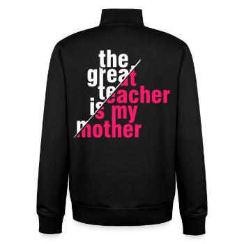 Great Teacher Mom Shirt – Geschenkidee - Unisex Organic Zip Sweatshirt von Stanley/Stella - Schwarz - Hinten - AI Model Male 185 light (185cm)