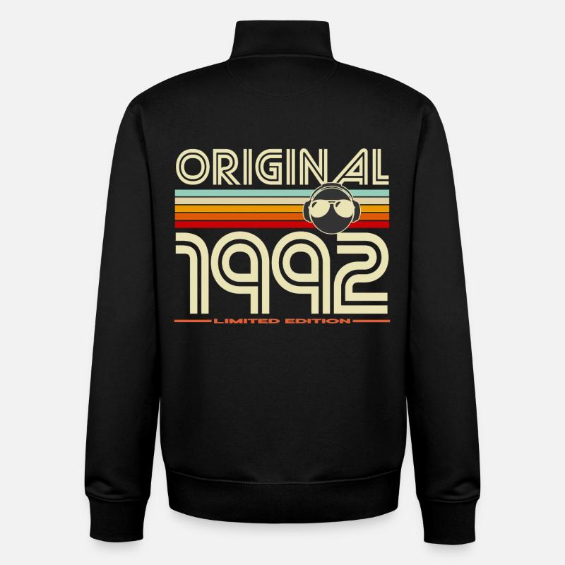 Original 1992 Retro Edition - Sweat zippé unisexe en coton bio Stanley/Stella - noir