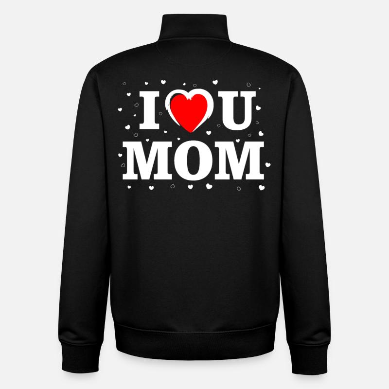 Chemise cœur de maman Je t’aime - Sweat zippé unisexe en coton bio Stanley/Stella - noir