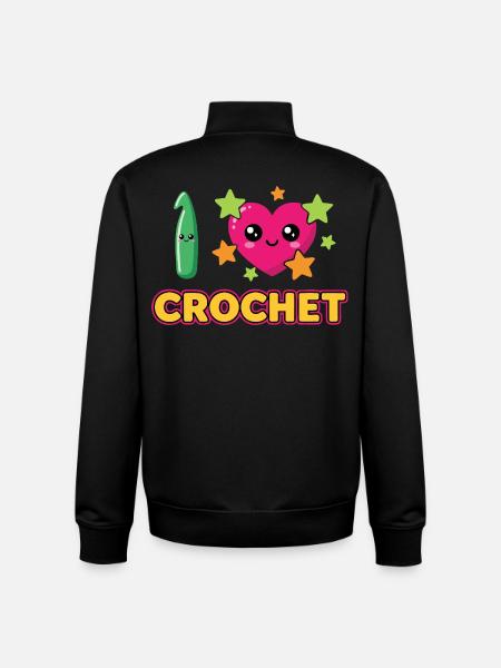 I Love Crochet Häkeln - Unisex Organic Zip Sweatshirt von Stanley/Stella - Schwarz