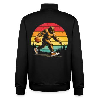 Bigfoot Sasquatch Big Foot Basketball - Unisex Organic Zip Sweatshirt von Stanley/Stella - Schwarz - Hinten - AI Model Male 185 light (185cm)
