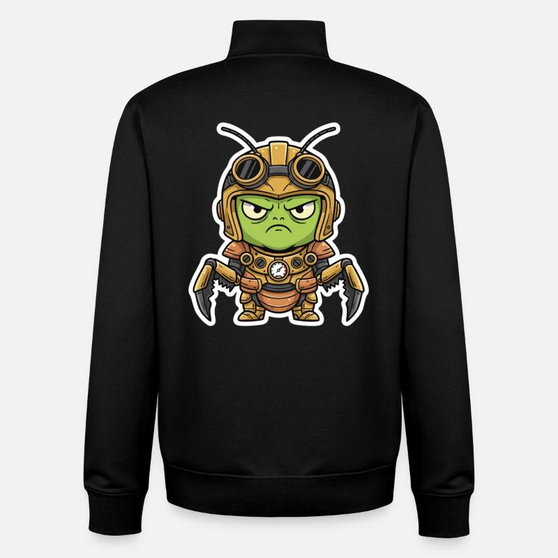 Criquet Ingénieur Steampunk Armure Laiton - Sweat zippé unisexe en coton bio Stanley/Stella - noir