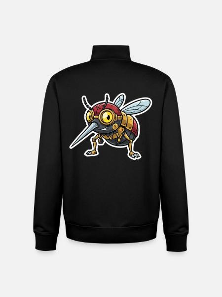 Mosquito Scout Steampunk Red and Gold - Unisex Organic Zip Sweatshirt by Stanley/Stella - black