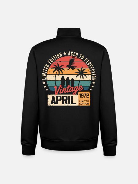 1972 April Birthday Legend April 1972 - Unisex Organic Zip Sweatshirt by Stanley/Stella - black