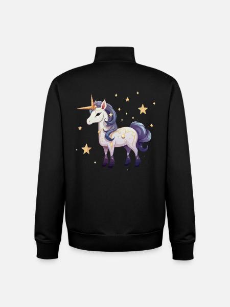 Magical Star Unicorn - Unisex Organic Zip Sweatshirt by Stanley/Stella - black