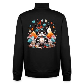 Kawaii Origami Panda im Glitzermeer - Unisex Organic Zip Sweatshirt von Stanley/Stella - Schwarz - Hinten - AI Model Male 185 light (185cm)