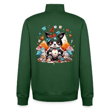 Kawaii Origami Panda im Glitzermeer - Unisex Organic Zip Sweatshirt von Stanley/Stella - Flaschengrün - Hinten - AI Model Male 185 dark (185cm)