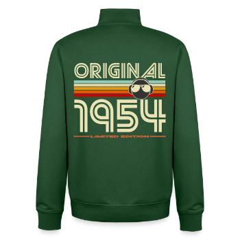 Originale limitierte Ausgabe von 1954 - Unisex Organic Zip Sweatshirt von Stanley/Stella - Flaschengrün - Hinten - AI Model Male 185 dark (185cm)